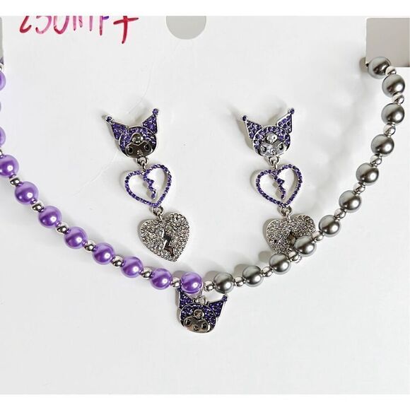 HELLO KITTY Kuromi Split Beaded Choker Necklace Set - Picture 2 of 6